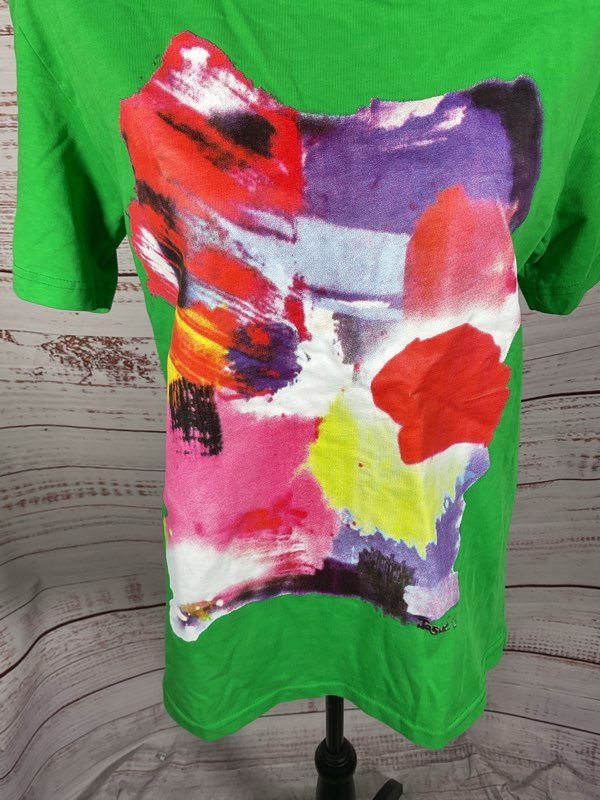 Gallery Dept. Men's Quantum Green Graphic Print Cotton Short Sleeve T-Shirt Sz M