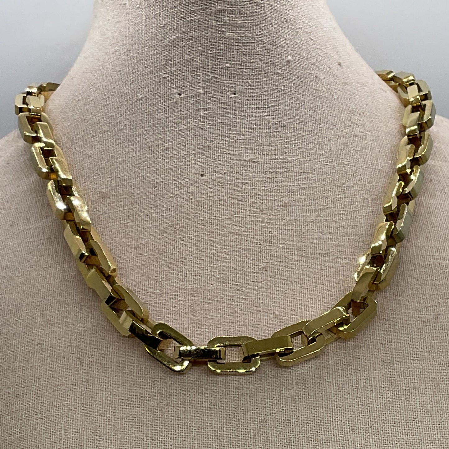 EDDIE BORGO Gold Plated Supra Chain Link Necklace- 17”