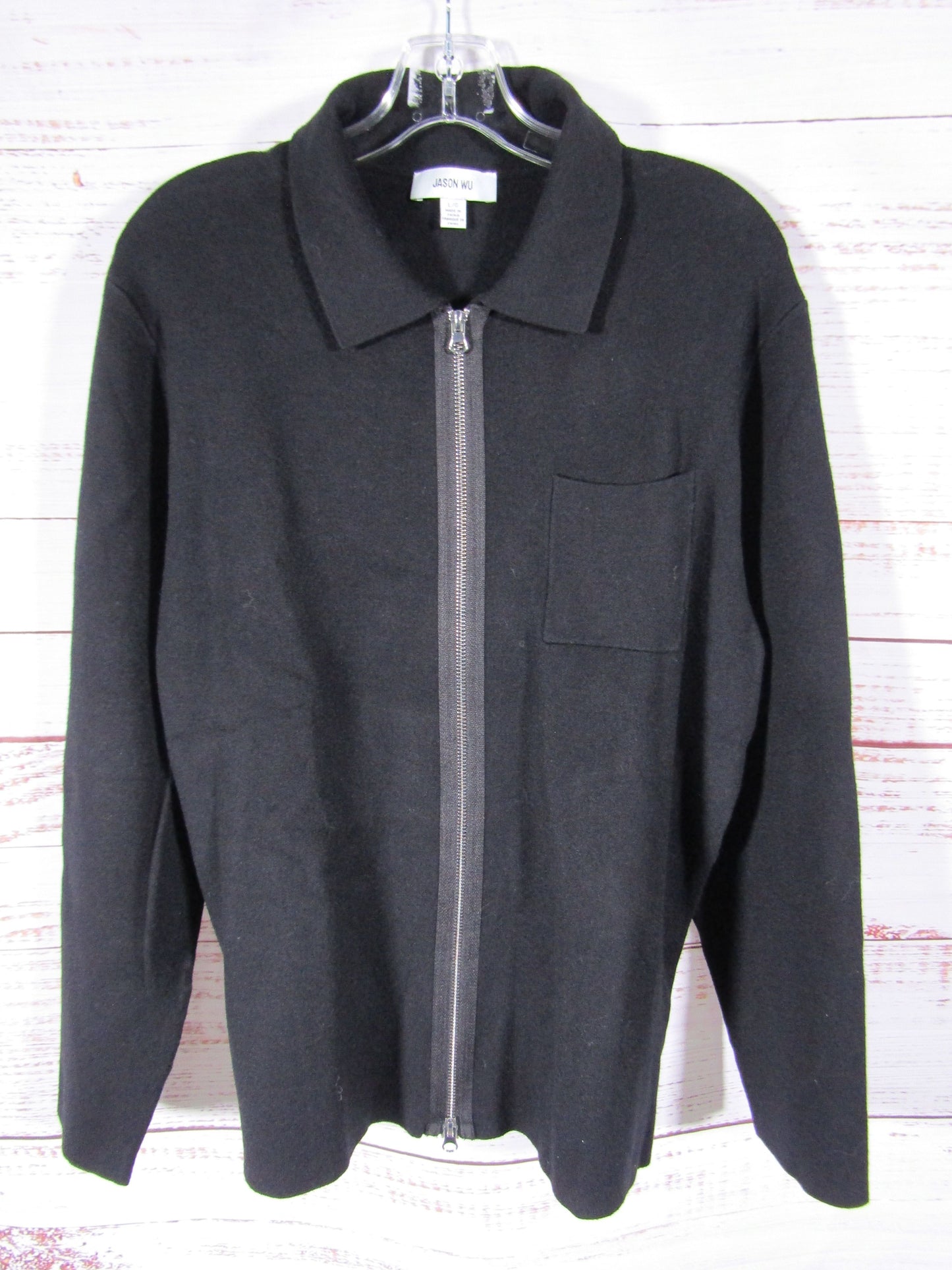 Jason Wu Women's Black Full Zip Sweater Jacket Size L