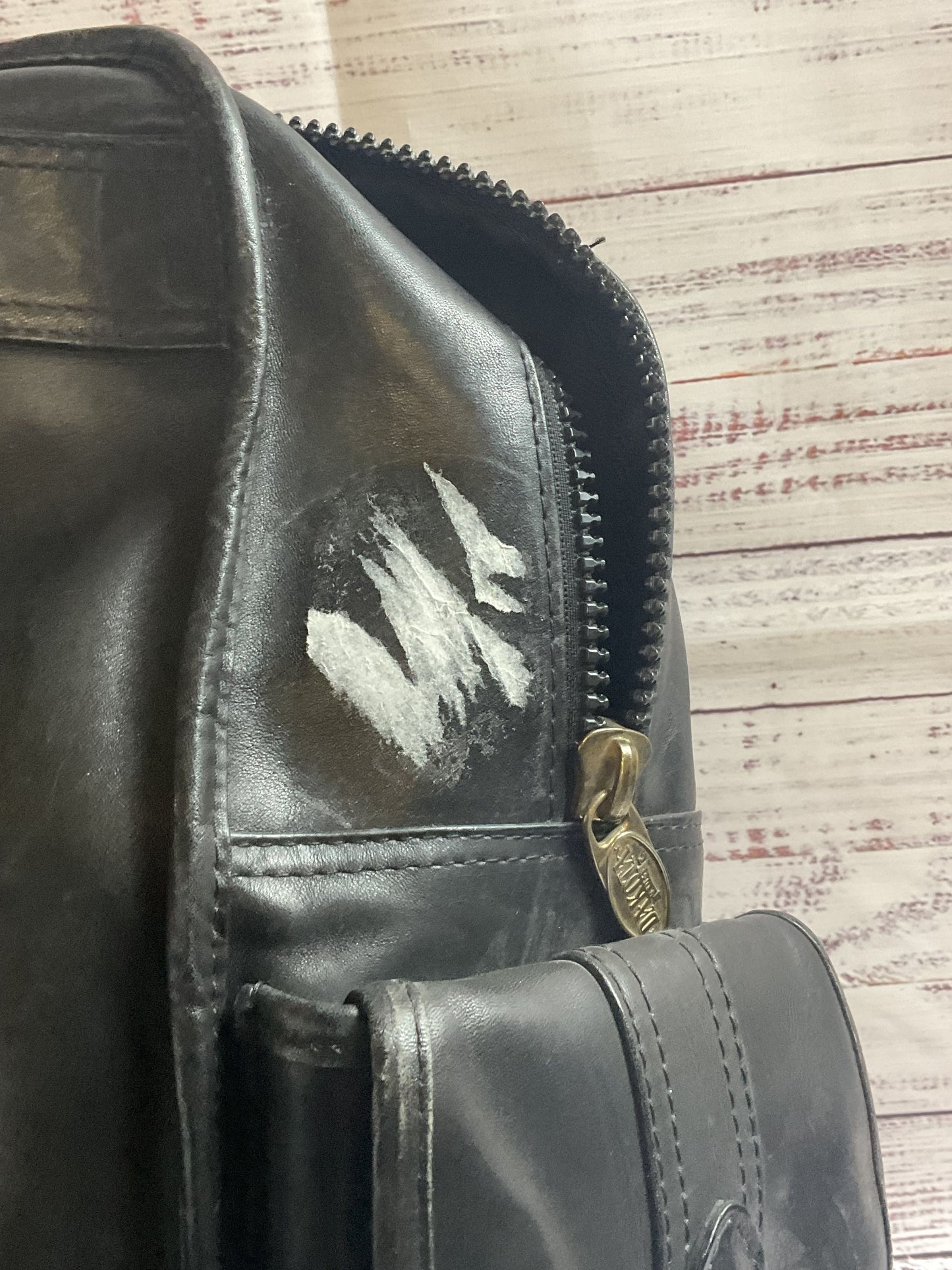 Dakota Tumi Black Leather Backpack