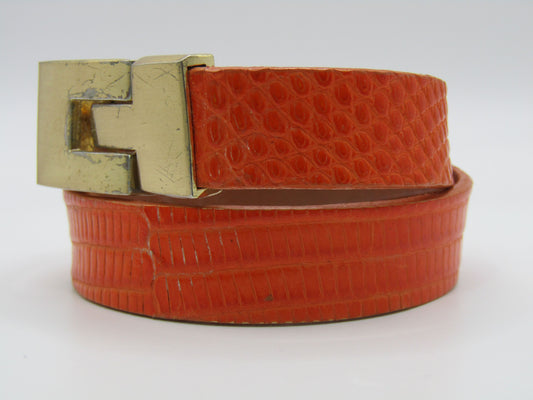 Leighelena Double Jigsaw Orange Lizard Bracelet Made in The U.S.A.