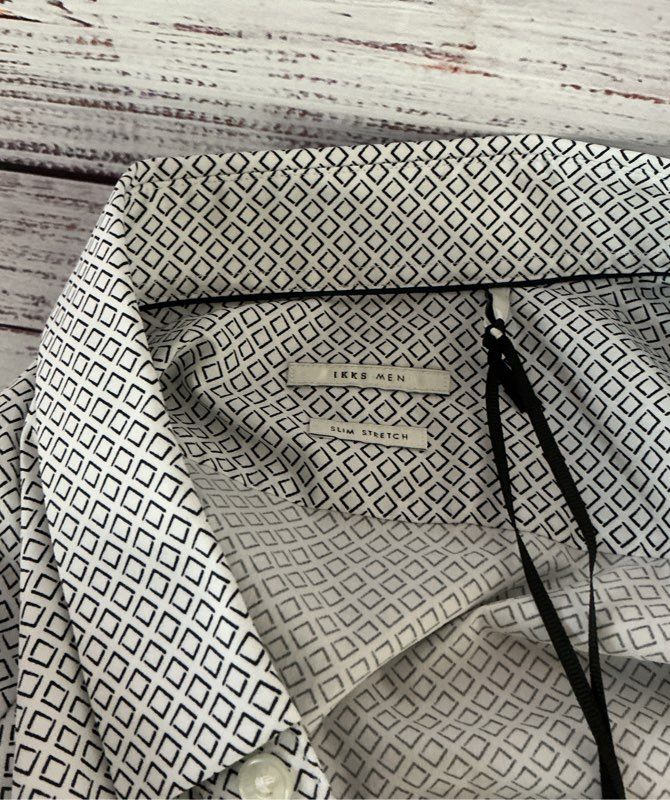 NWT Men's IKKS White Slim Fit Stretch Shirt Size S Retail $135