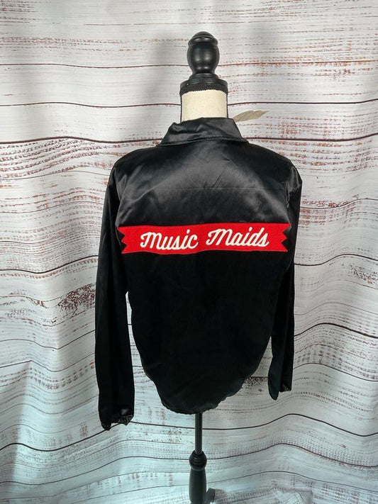 NEW Ebbets Field Flannels Women's Black Snap Closure Jacket Size M Music Maids