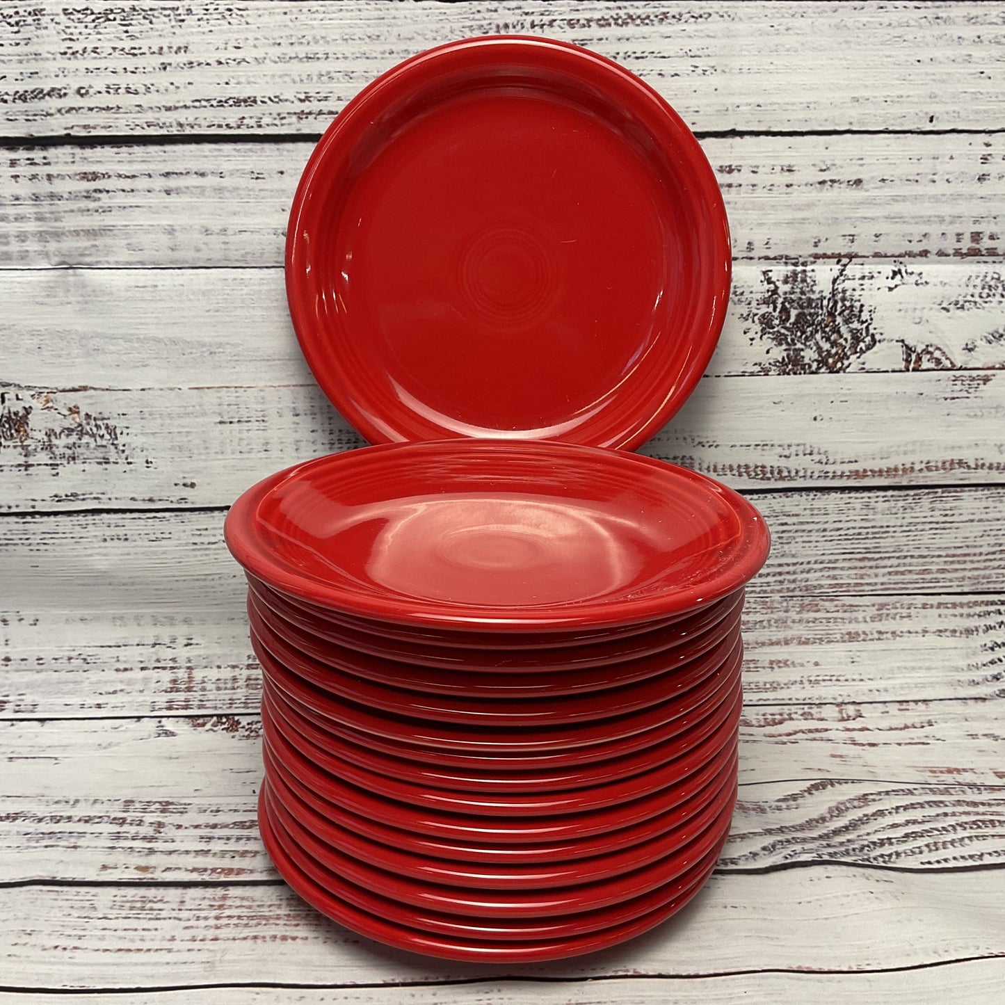 Fiesta Fiestaware HLC Red Scarlet 7.5" Salad Plates Lot Of 16
