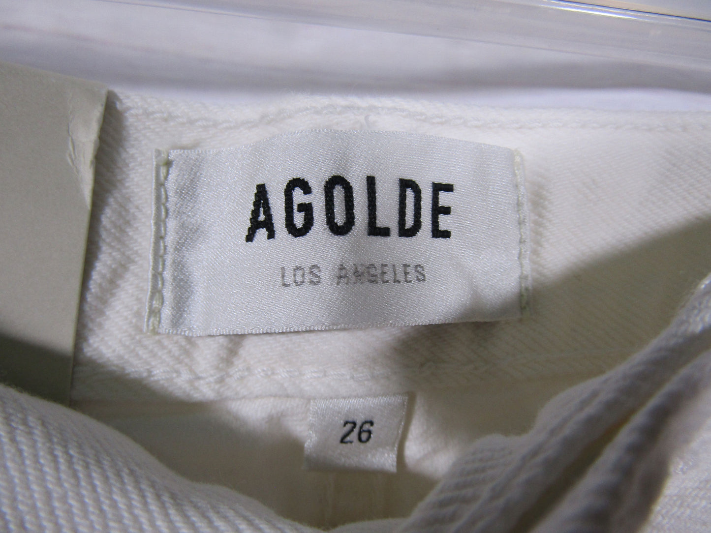 Agolde Riley Women's White Distressed High Rise Straight Crop Jeans Size 26