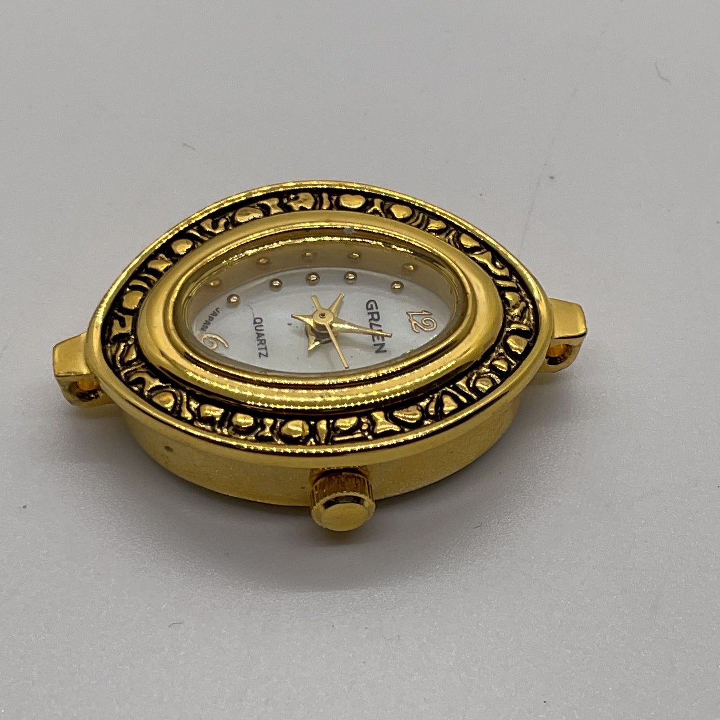 GRUEN 8780 Women's Gold Tone Mother of Pearl Face Marcasite Watch- NO BAND