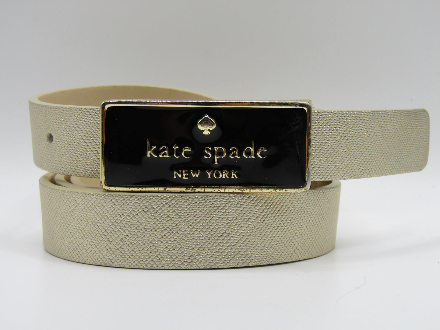 Kate Spade Women's Gold Leather Slim Belt Size M