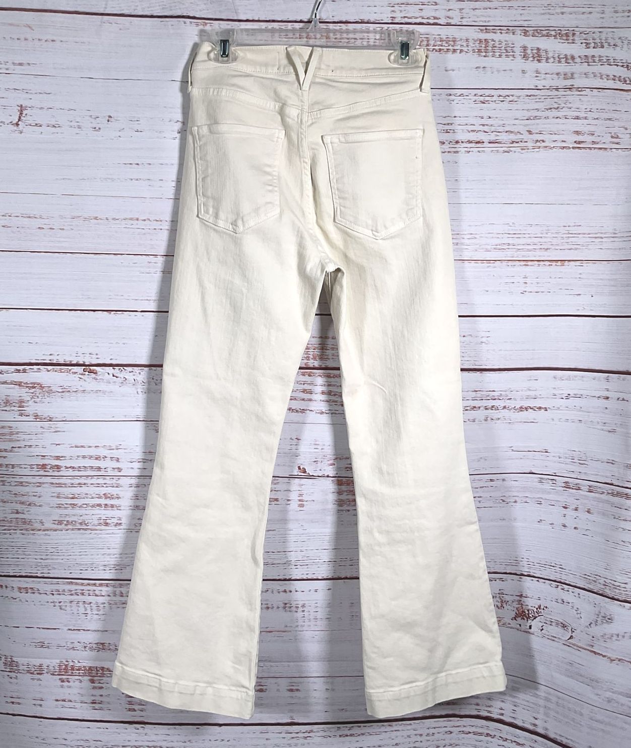 Veronica Beard Carson High Rise Ankle Flare Ecru 27