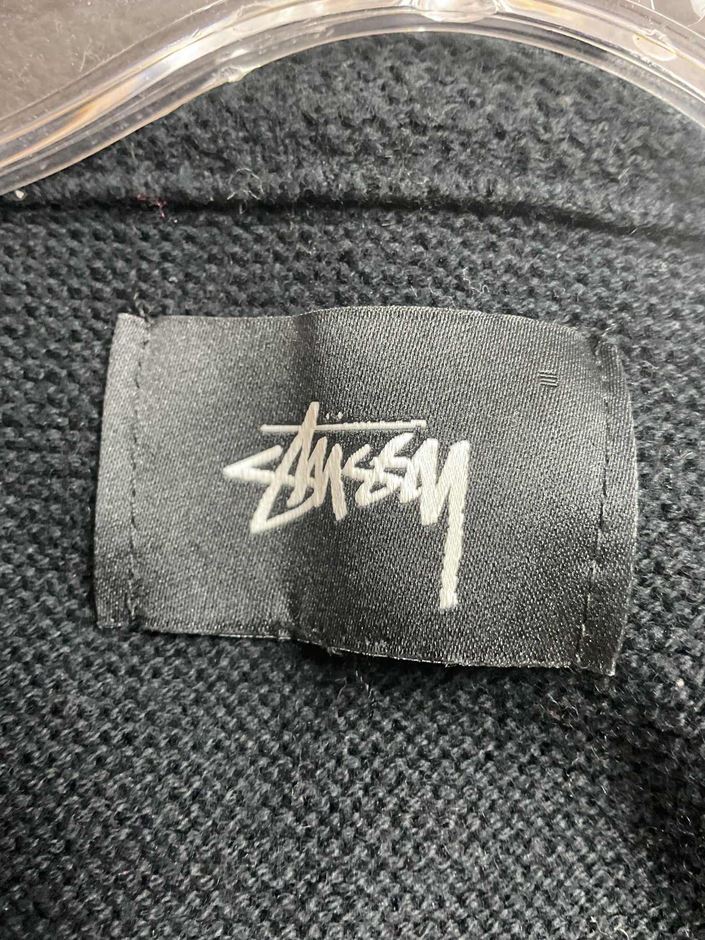 Stussy Black Striped Cotton Cardigan - Size S
