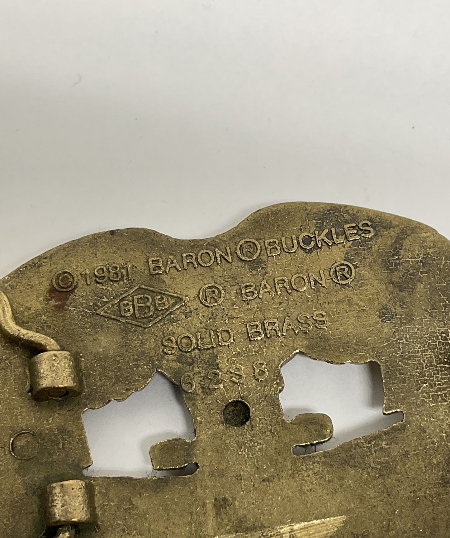 Baron Buckles 1981 Born to Ride Brass Belt Buckle 3.5"