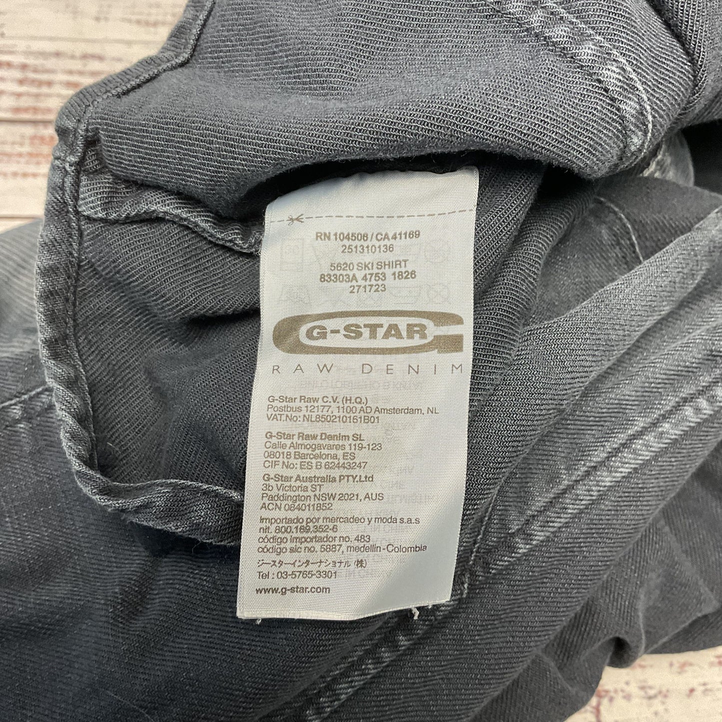 G-Star Raw Denim Blue Button Snap Corduroy Long Sleeve Shirt - Size S