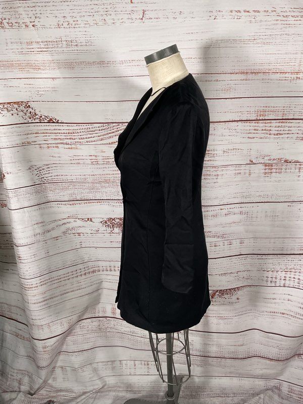 Massimo Dutti Women's Black Viscose Single Button Jacket Size 6 US / EUR 38