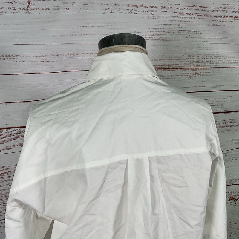 Favorite Daughter White Embroidered Logo Cuff Button Up Dress Shirt Blouse XS