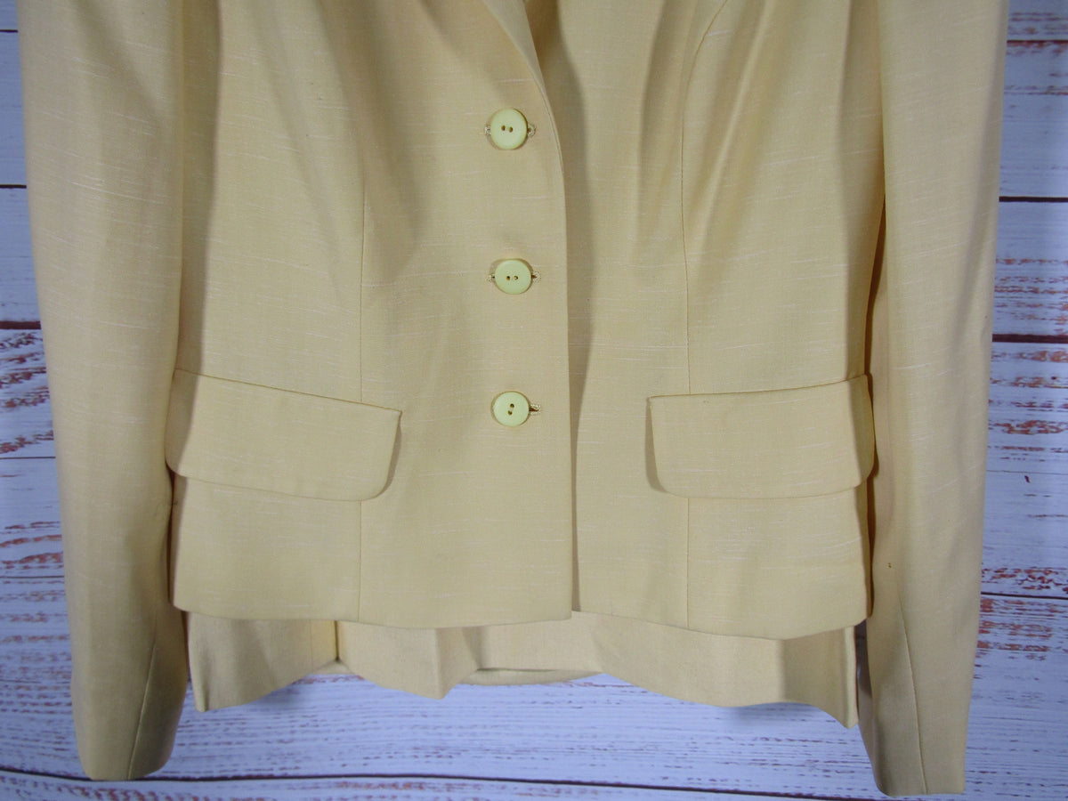 Lucy De Castenou Women's Yellow Skirt Suit Size 8