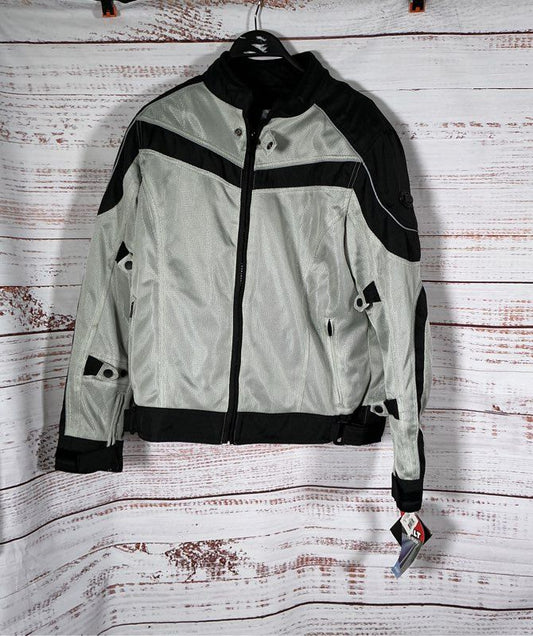 NWT Women's Bilt Gray with black Motorcycle Jacket Size XL Retail $179