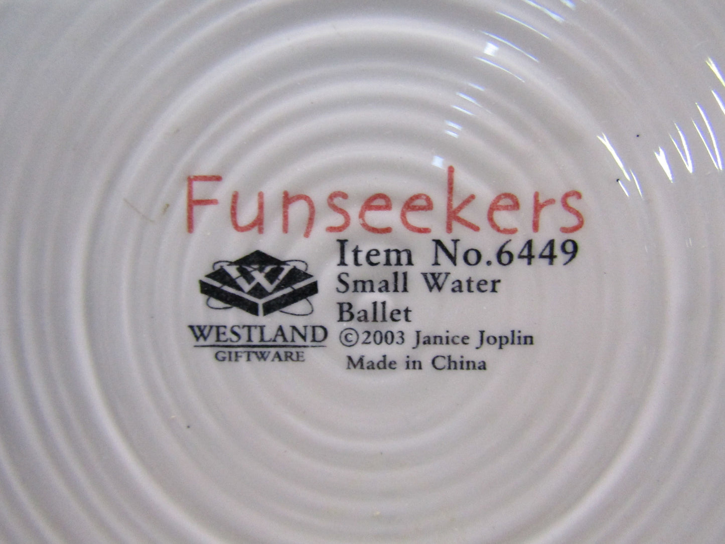 Westland Janice Joplin Funseekers Water Ballet Motif Ceramic Plate