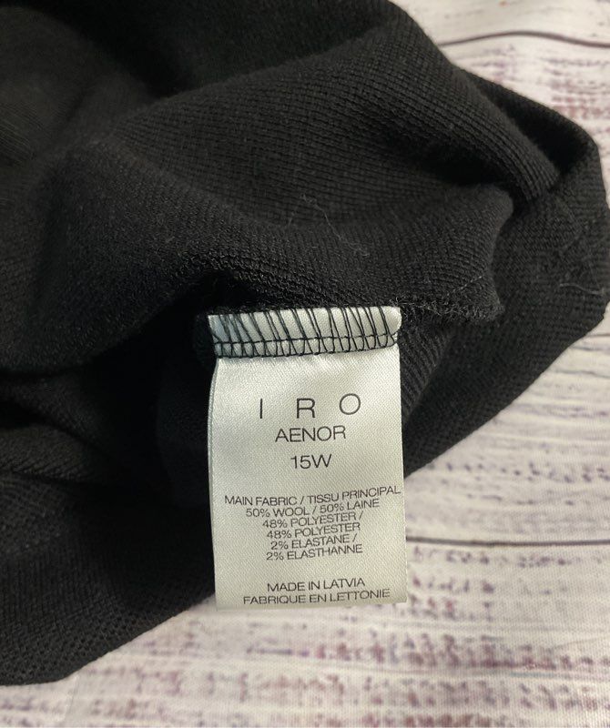 IRO Aenor Bodycon Twisted Front Black Short Dress Size 34 Women's