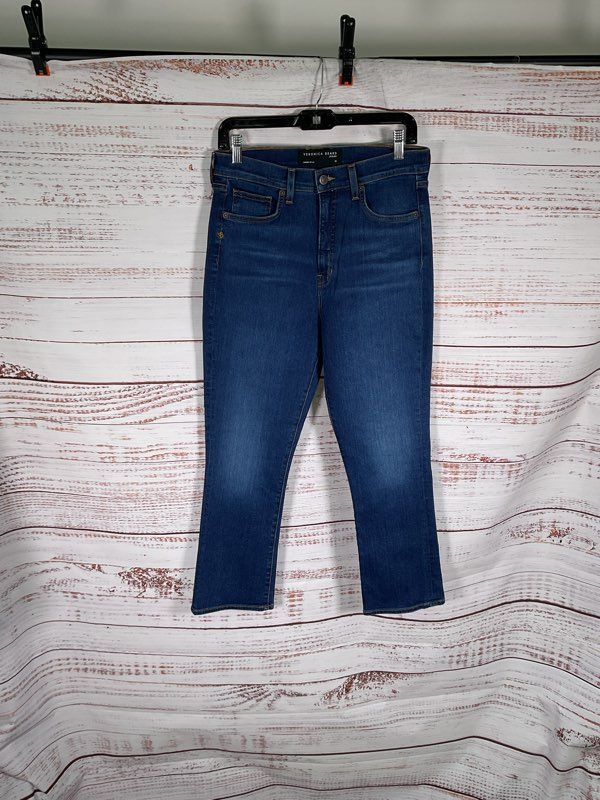 Veronica Beard Carly Kick Flare High Rise Women's Blue Jeans Size 31