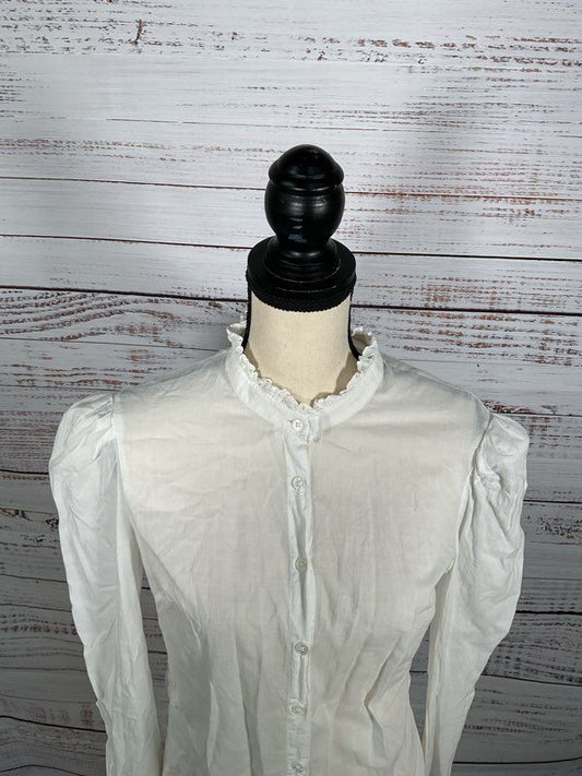 Women's Veronica Beard Button Up White Long Sleeve Blouse Size S