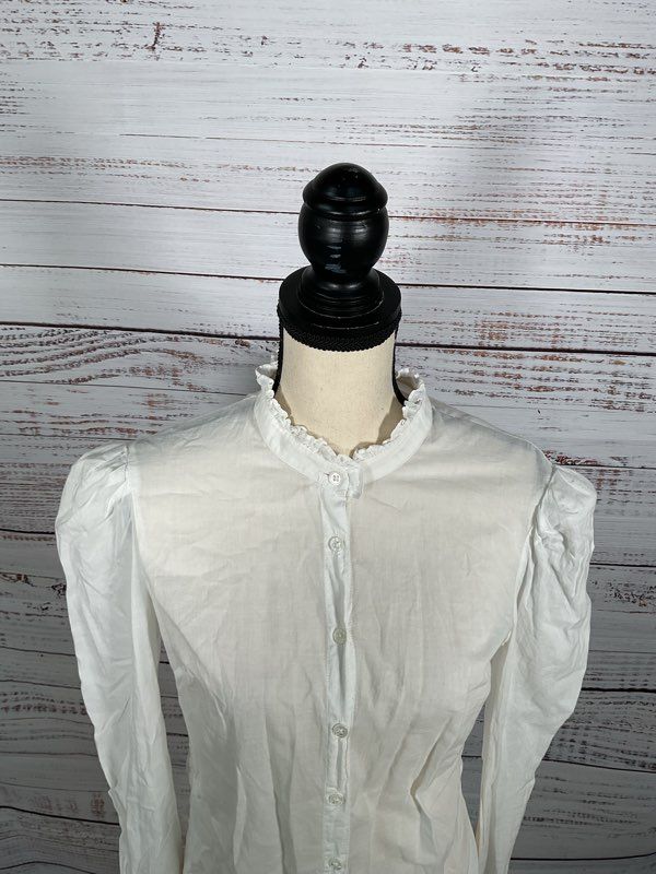 Women's Veronica Beard Button Up White Long Sleeve Blouse Size S