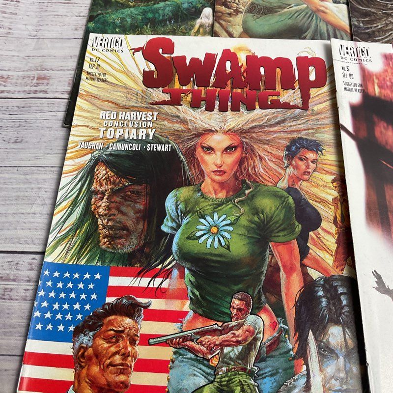 Vintage 5 Pc. Swamp Thing Dc Vertigo Comic Lot 2001