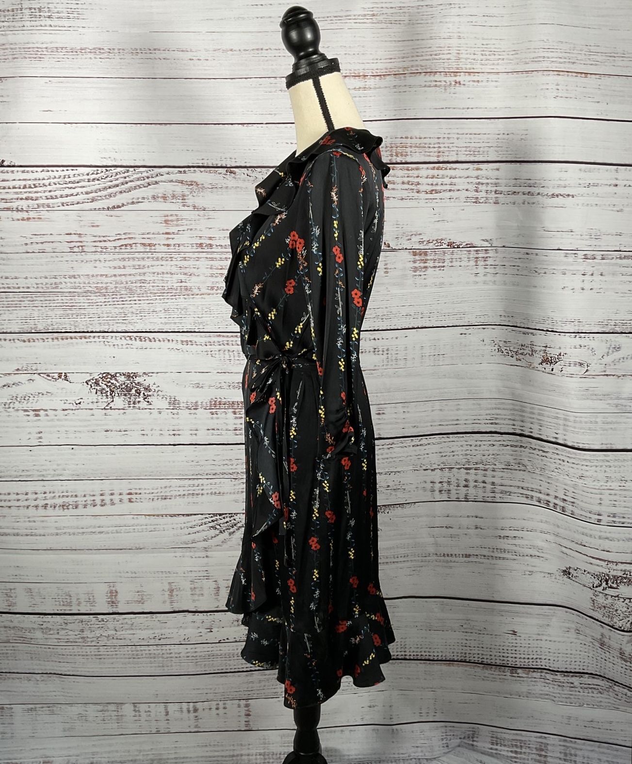 Gorgeous Milly Black 'Audrey' Long Sleeve Wrap Dress w/Tie- Size 6 RETAIL: $495