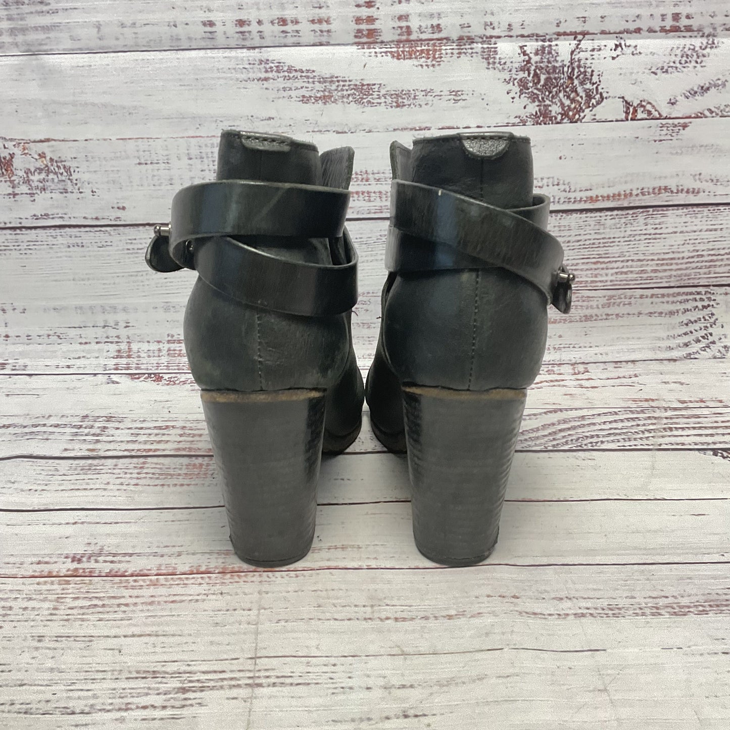 Rag & Bone Black Leather Bootie Heel Women Size 10 As-is