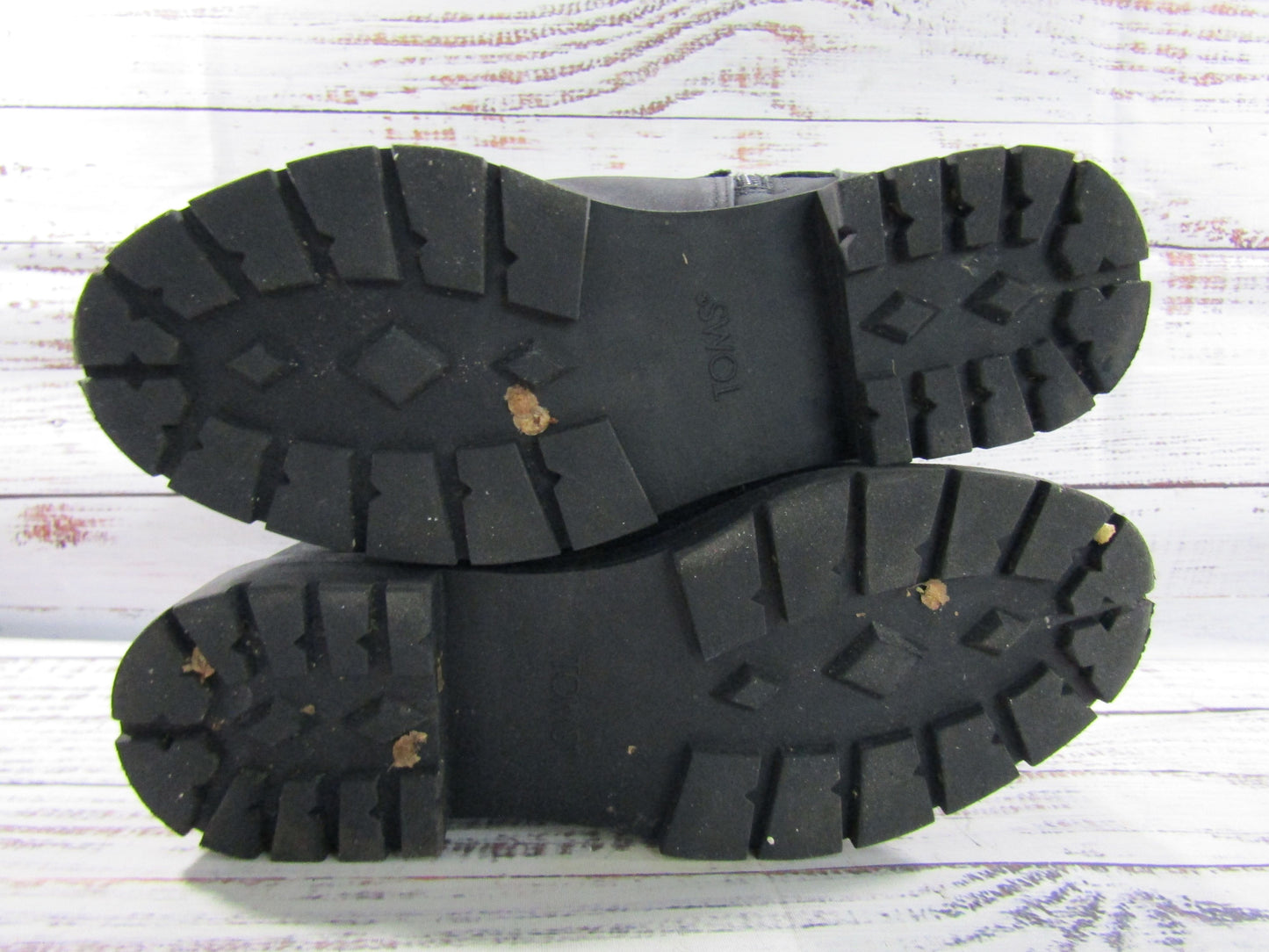 Toms Ionie Women's Black Suede Moto Boots Size 6