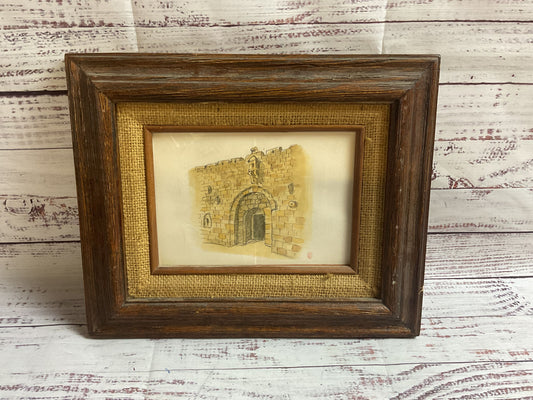 Stone Archway Drawing by Pastor Shinobu Hatano 1979 Framed