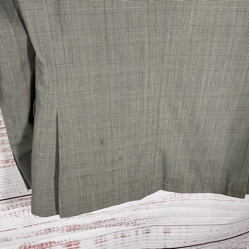 John Varvatos Gray Plaid 2 Button Blazer Suit Jacket - Size 40R *DAMAGED*