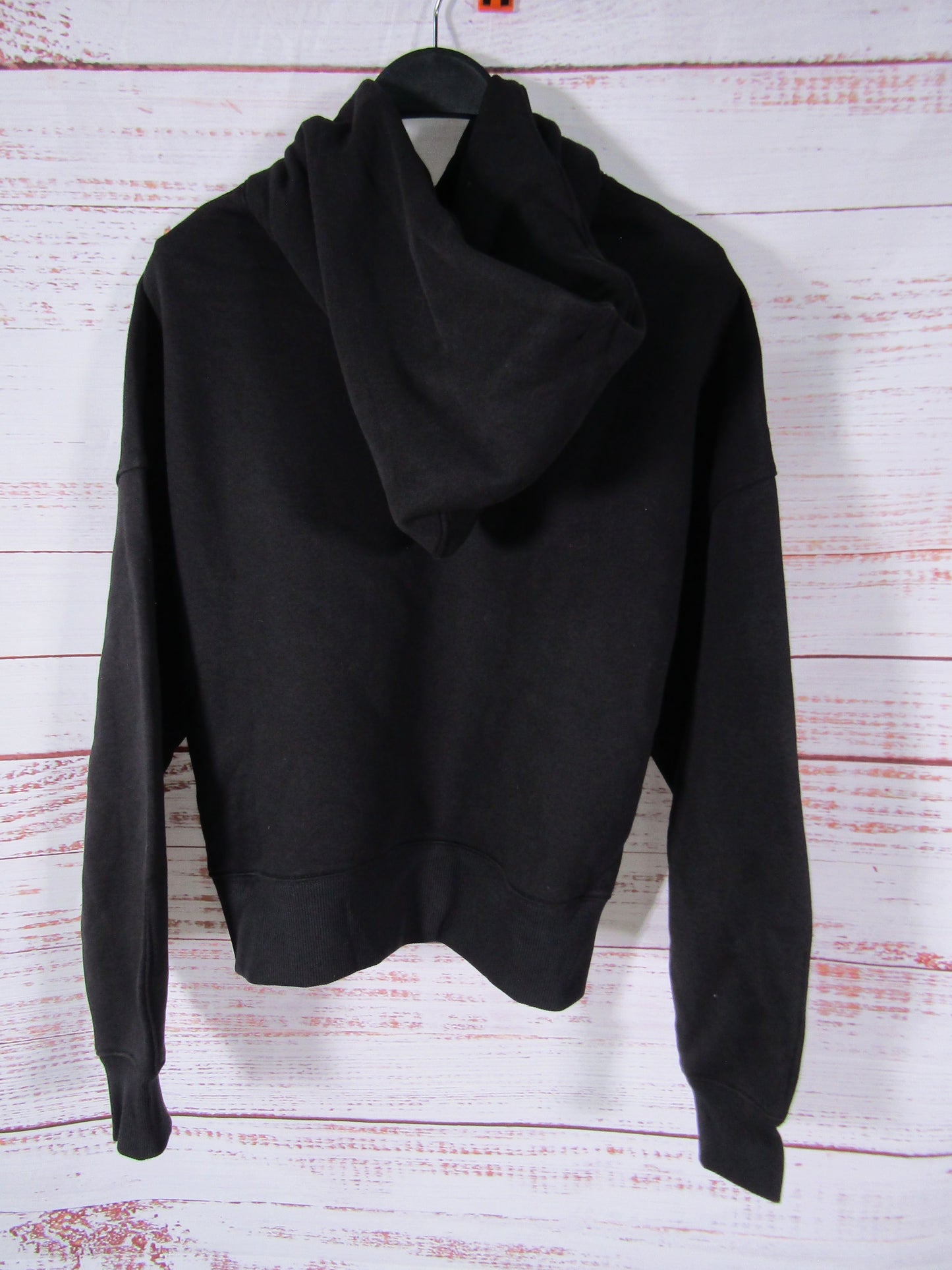 Everlane Women's Black Cropped Luxe Fleece Hoodie Sweater Size S