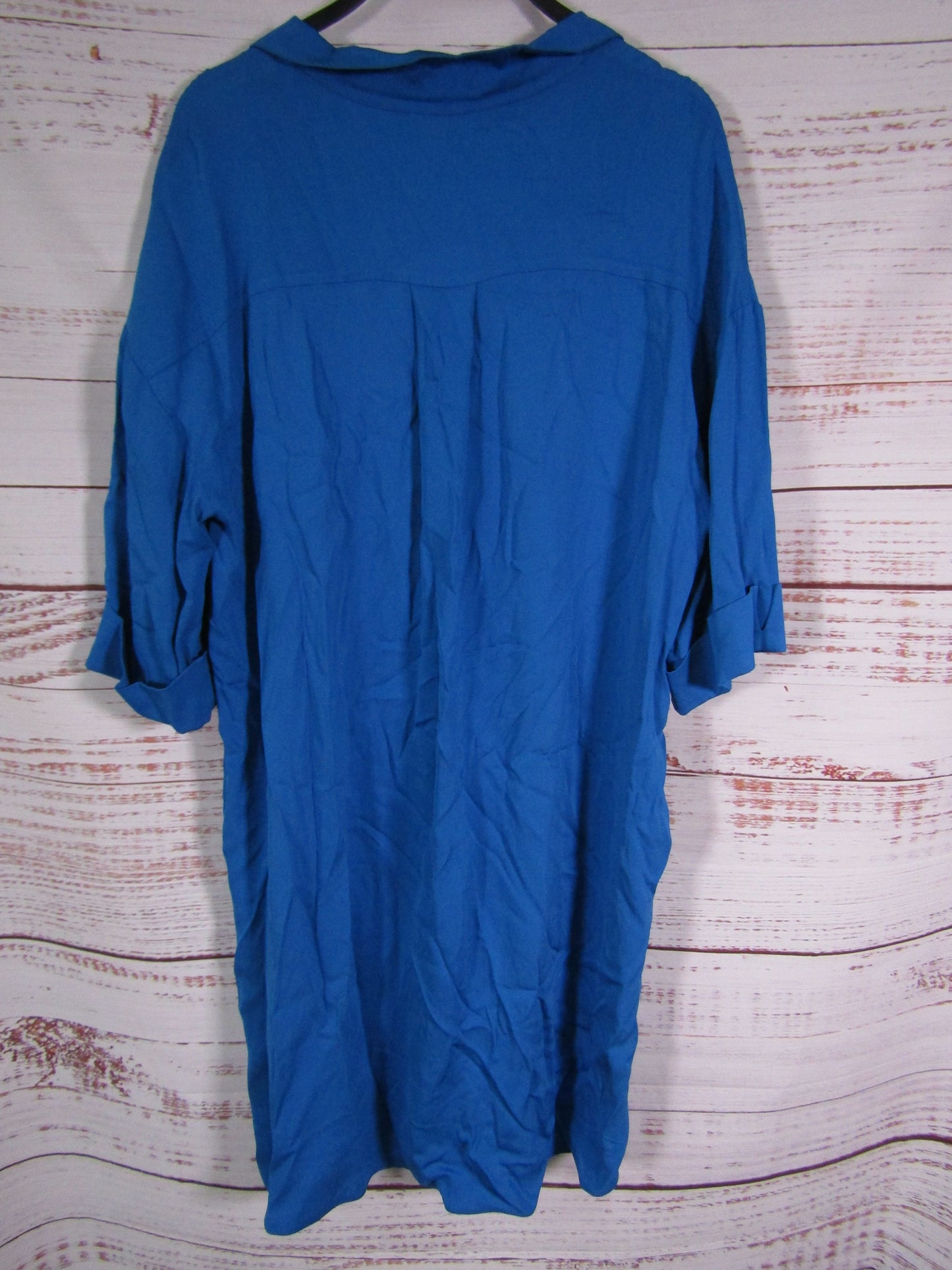 Piazza Sempione Women's Blue Collared Tunic Dress Size 42 Made in Italy