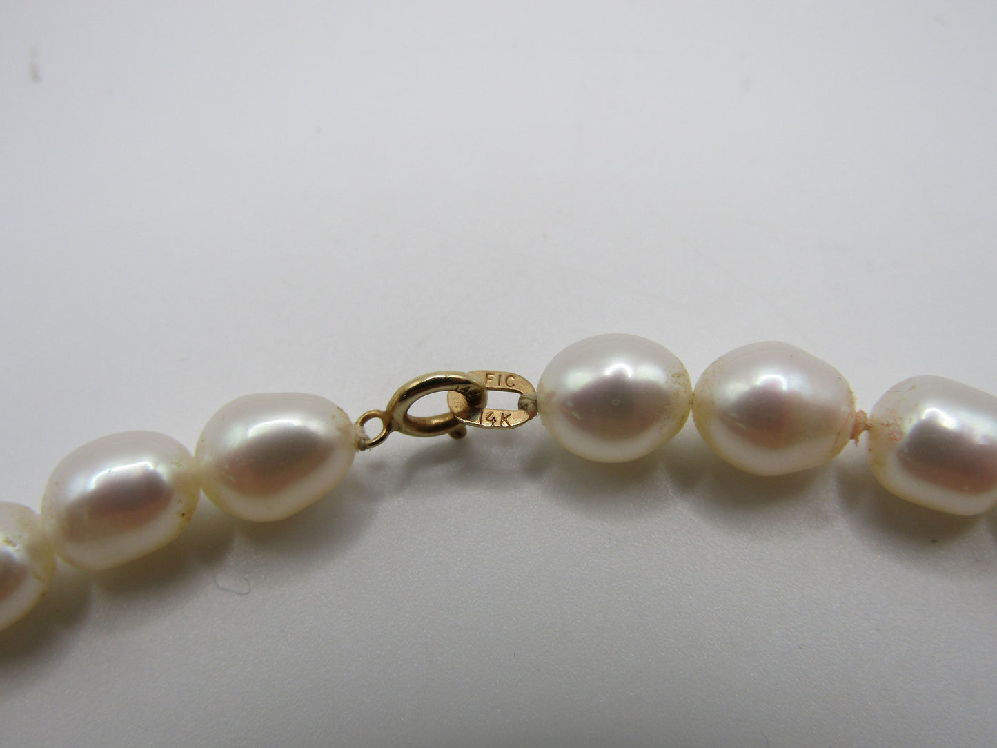 FIC 15 7/8" Freshwater Baroque Pearl Necklace With 14k Yellow Gold Clasp