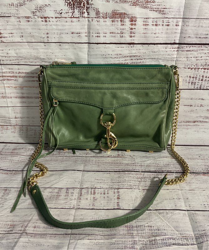 Rebecca Minkoff Women's Green Leather Mac Clutch Shoulder Bag