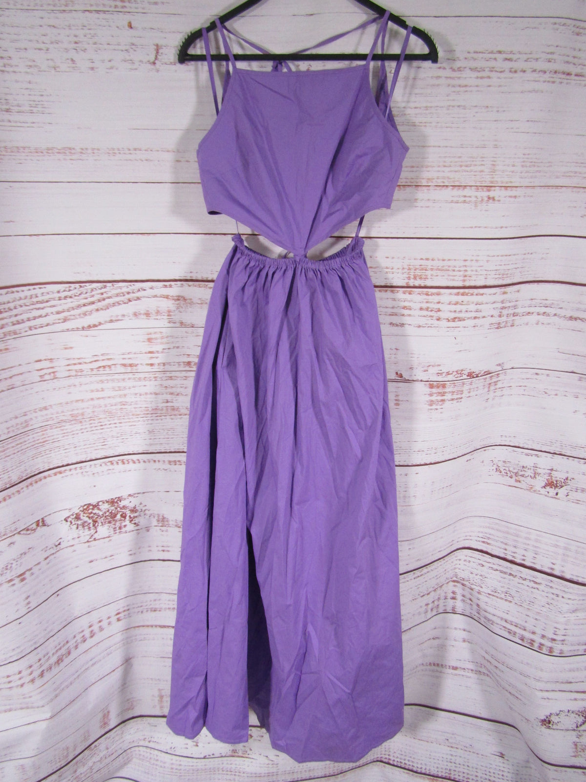 Staud Myla Women's Amethyst Waist Cutout Poplin Maxi Dress Size XS