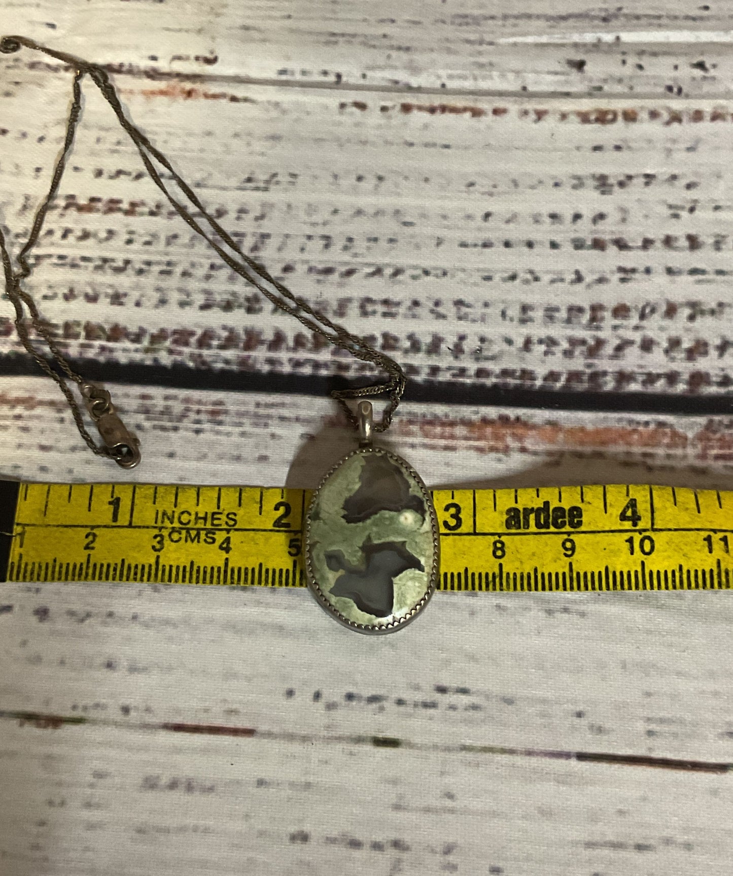 Unbranded Sterling Silver Vintage Stone Pendant Chain Necklace