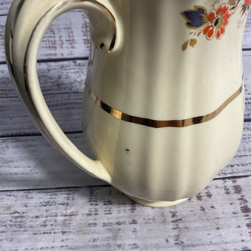 Vintage J & G Meakin Sunshine Pattern Gold Trim Floral 7" Tea Pot
