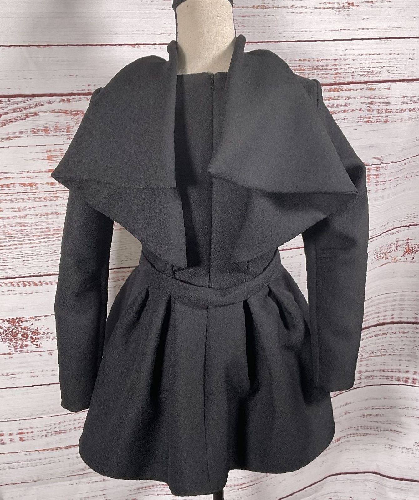Tish Cox Fitted Capelet Dress Black XXXS