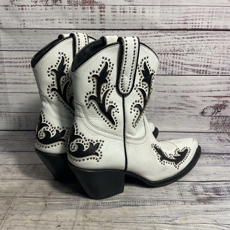 Idyllwind White & Black Studded Western Cowboy Boot Women's 10