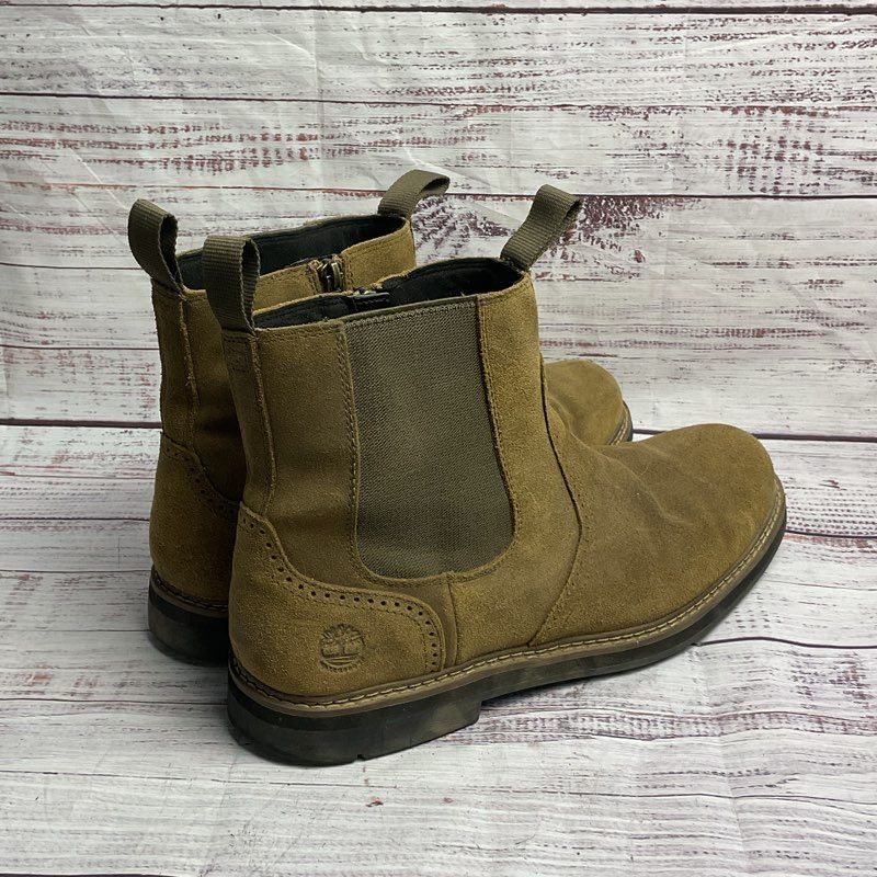 Timberland Squall Canyon Beige Suede Side Zip Chelsea Boot Women's Size 11.5