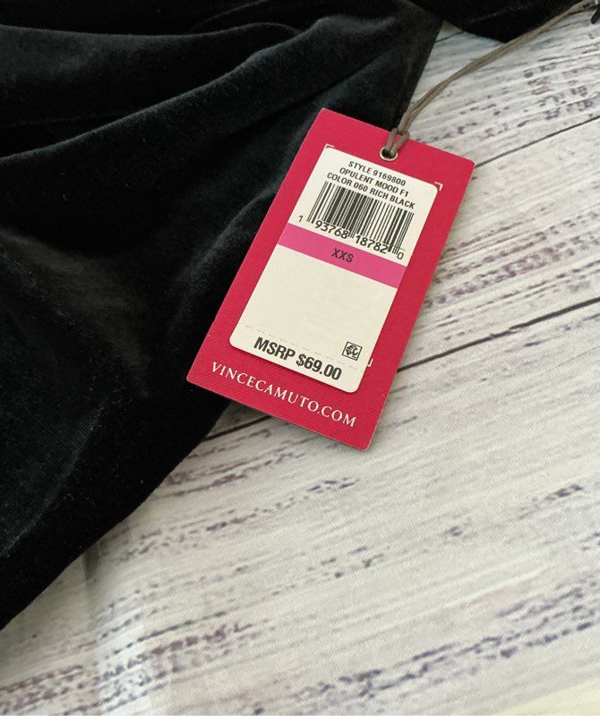 NWT Women's Vince Camuto Black Velvet Pencil Skirt Size XXS