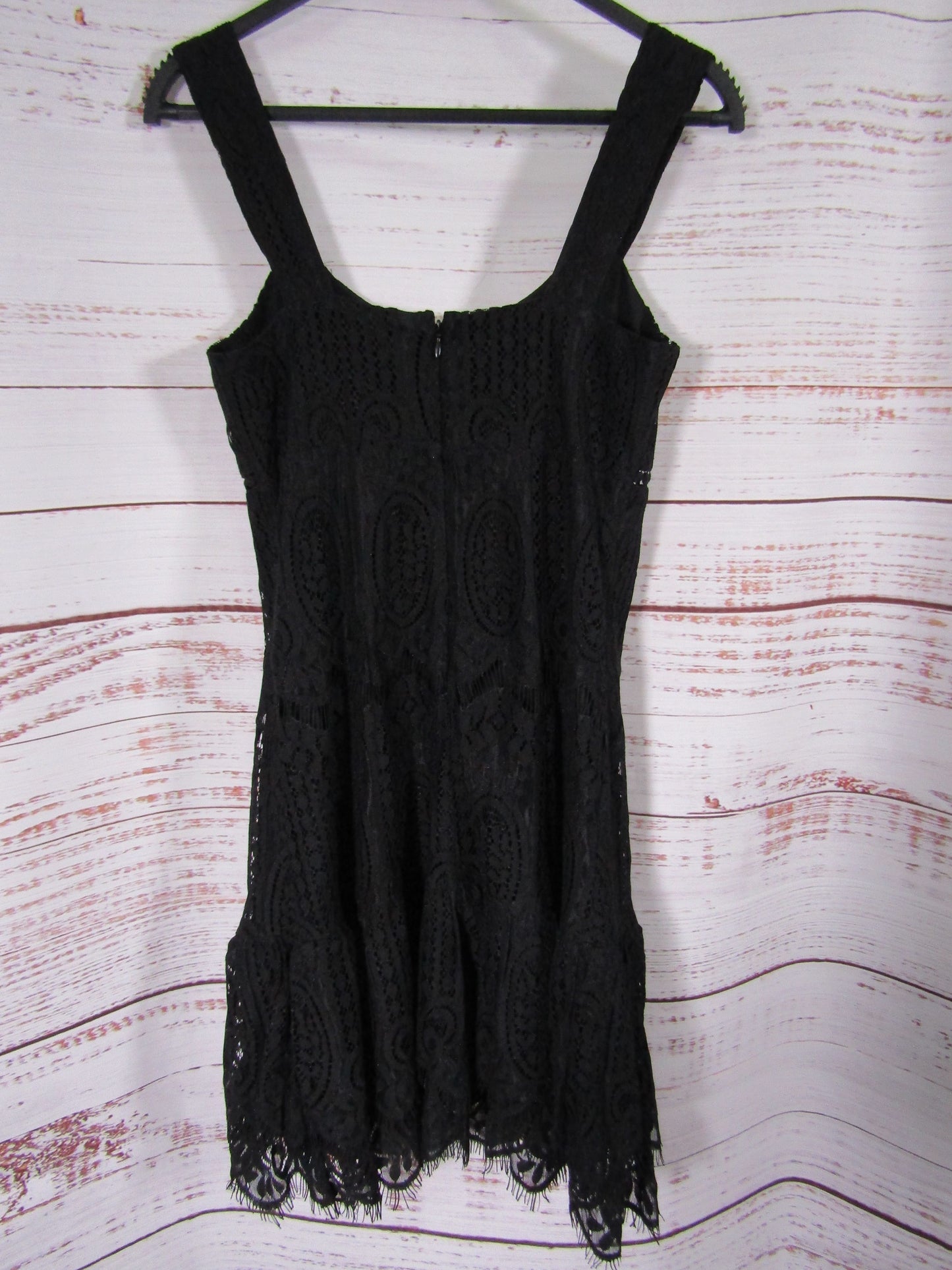 Aqua Women's Black Floral Lace Sleeveless Dress Size XS