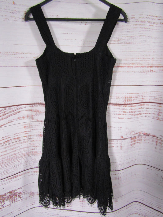 Aqua Women's Black Floral Lace Sleeveless Dress Size XS