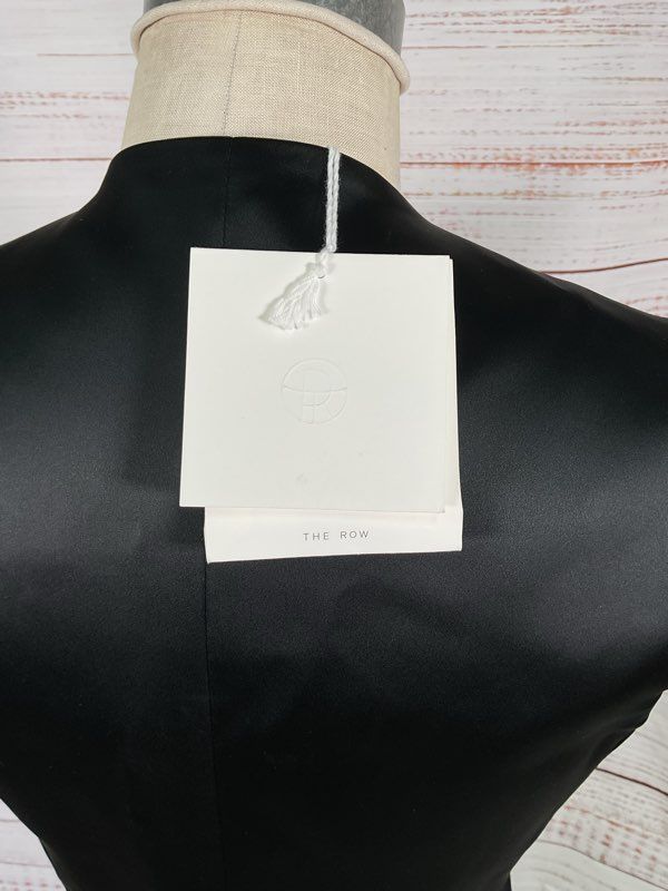 NWT The Row Women's Black Lafran Short Button Vest Dress Size 10