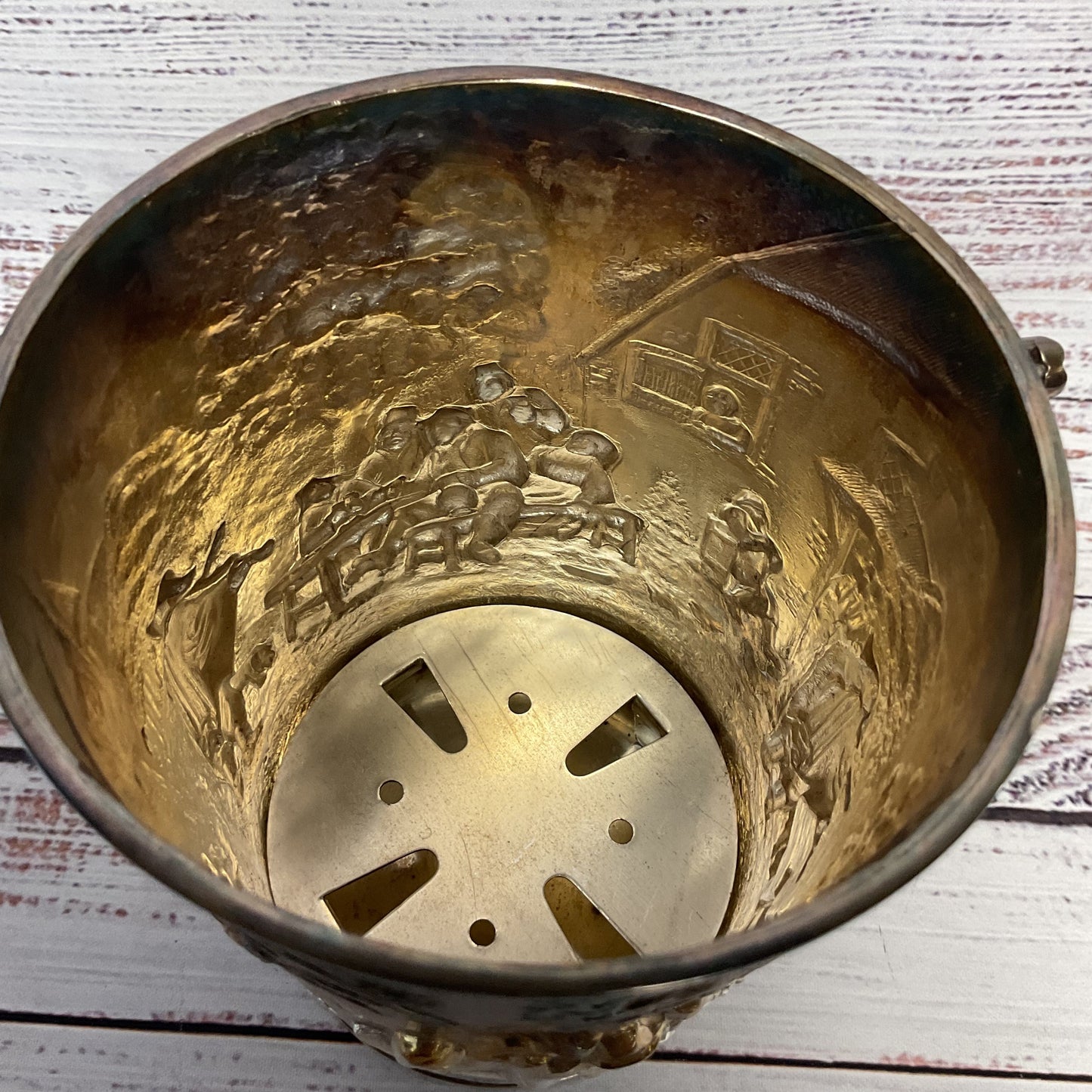 Hans Jensen Denmark Silver Plated Repousse Ice Bucket 6" x 4.5"