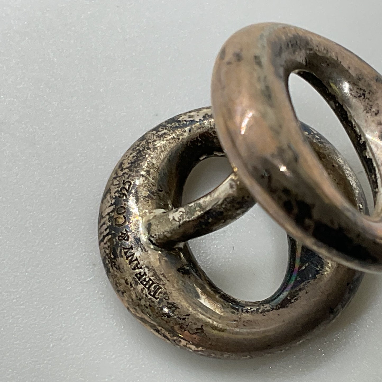 VTG. TIFFANY & CO. Sterling Silver Elsa Peretti Eternal Circle Cufflinks- 11.36g