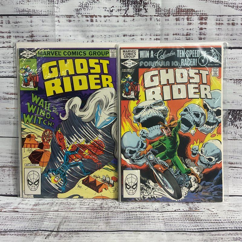 Lot Of 2 Vtg. Ghost Rider #65-66 Marvel Comics Ungraded 1982