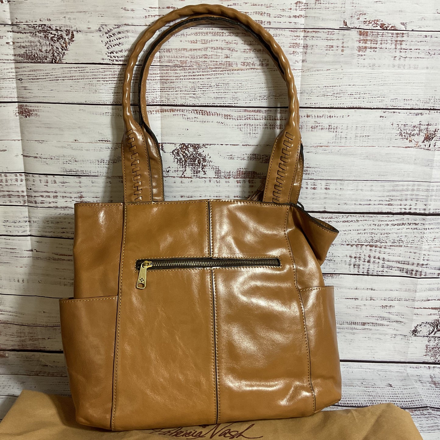 PATRICIA NASH Molise Brown Leather Tote Bag with Dust Bag