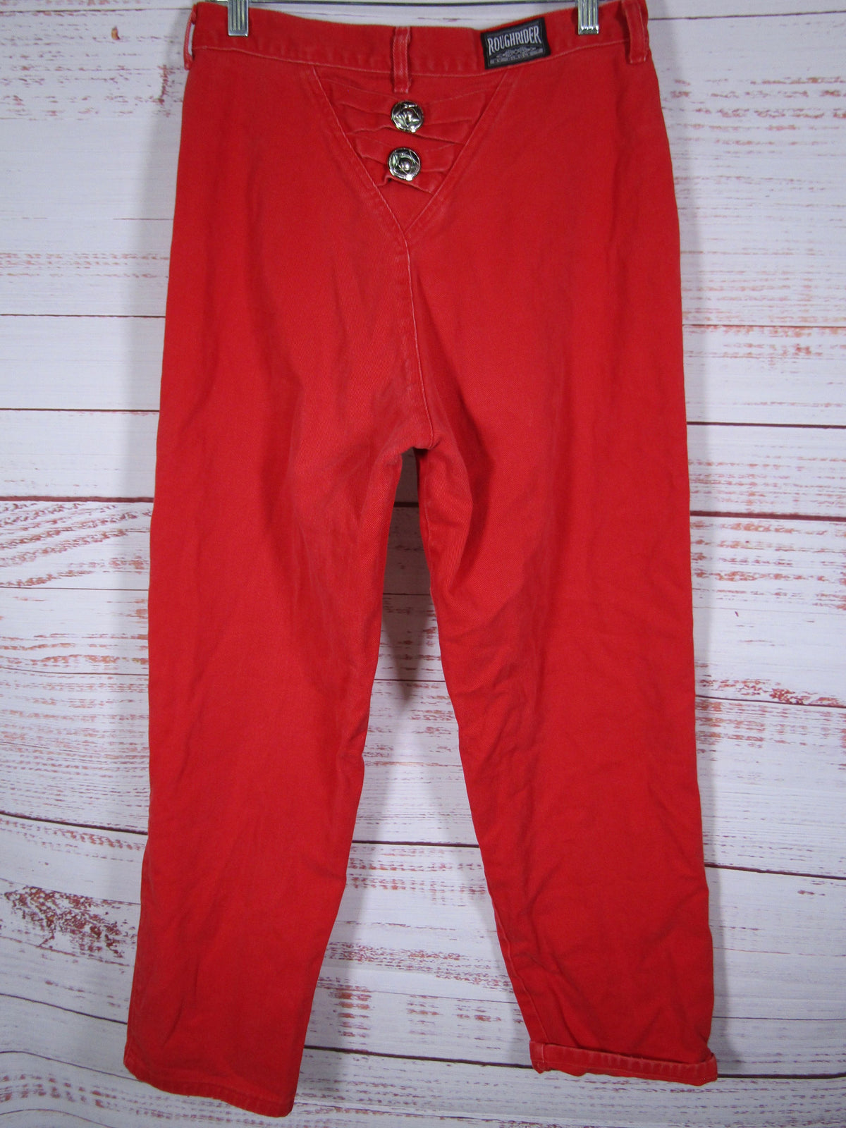 Vintage Roughrider by Circle T Women's Distressed Red Denim Jeans Size 13/14
