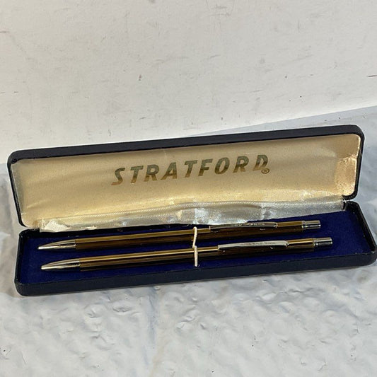 VTG. STRATFORD Gold Tone Pen & Pencil Set